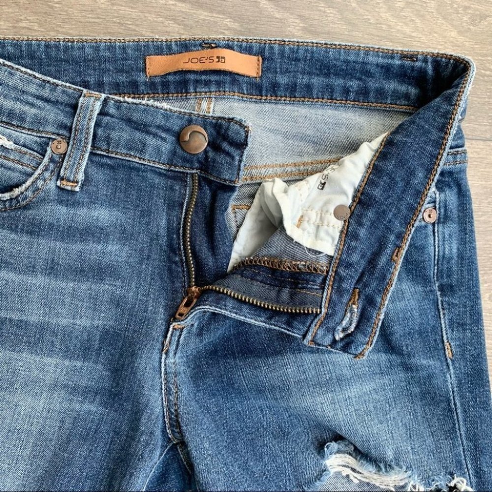 Joe's Jeans Skinny Jeans Icon Seneka Distressed Denim medium wash midrise 25 - Picture 11 of 16